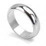 Heavy weight D shaped wedding ring in white gold Heavy weight D shaped wedding ring in white gold
