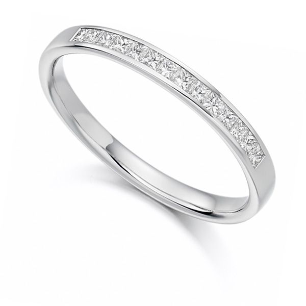 0.20cts Princess Cut Diamond Half Eternity Ring Main Image