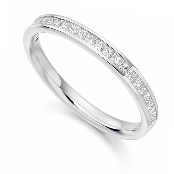 0.33cts Princess Cut Half Diamond Eternity Band Main Image