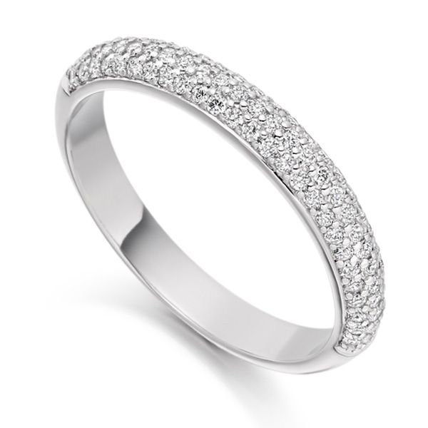 0.40cts Pavé Set Diamond Half Eternity Ring Main Image