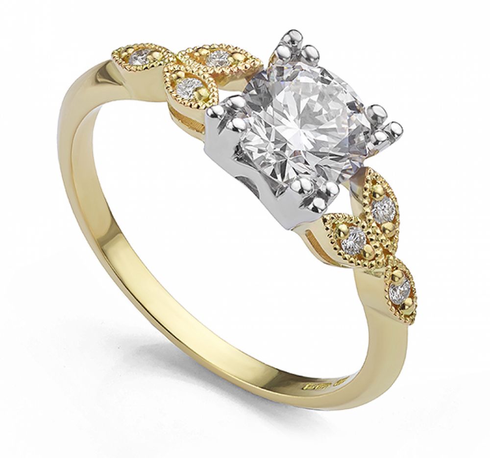 Fern Vintage 7 Stone Diamond Engagement Ring - perspective Fern Vintage 7 Stone Diamond Engagement Ring - perspective