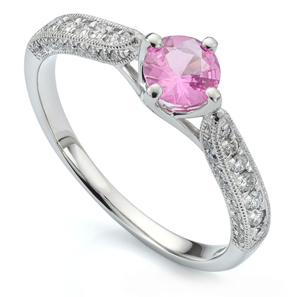 Vintage Solitaire Engagement Ring with Pink Sapphire