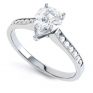 Pear-Shaped Diamond Engagement Ring with Diamond Shoulders Pear-Shaped Diamond Engagement Ring with Diamond Shoulders