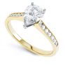 Pear-Shaped Diamond Engagement Ring with Diamond Shoulders In Yellow Gold Pear-Shaped Diamond Engagement Ring with Diamond Shoulders In Yellow Gold