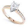 Pear-Shaped Diamond Engagement Ring with Diamond Shoulders In Rose Gold Pear-Shaped Diamond Engagement Ring with Diamond Shoulders In Rose Gold