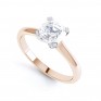Asscher Diamond Solitaire Ring with 4 Square Claws Front View Rose Gold Asscher Diamond Solitaire Ring with 4 Square Claws Front View Rose Gold