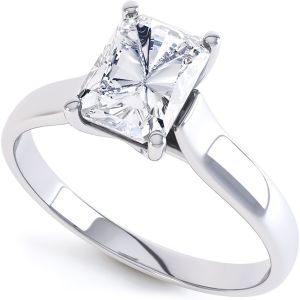 Rectangular Radiant Cut Diamond Engagement Ring Main Image