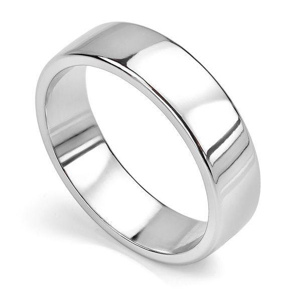 Slight Court Wedding Ring - Polished Edge Main Image