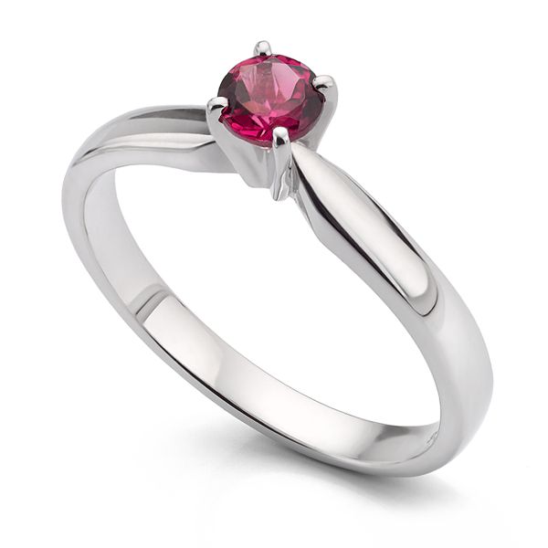 Pink Tourmaline Solitaire Engagement ring Main Image