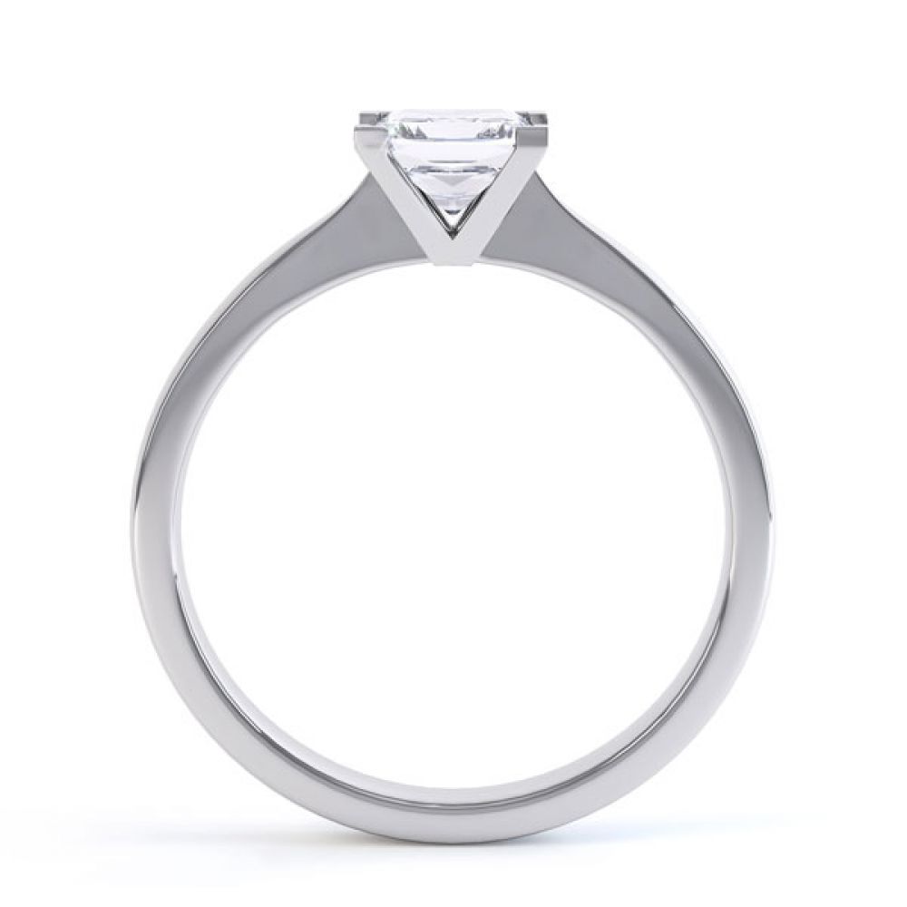 Princess Solitaire Engagement Ring with Open Setting Side View