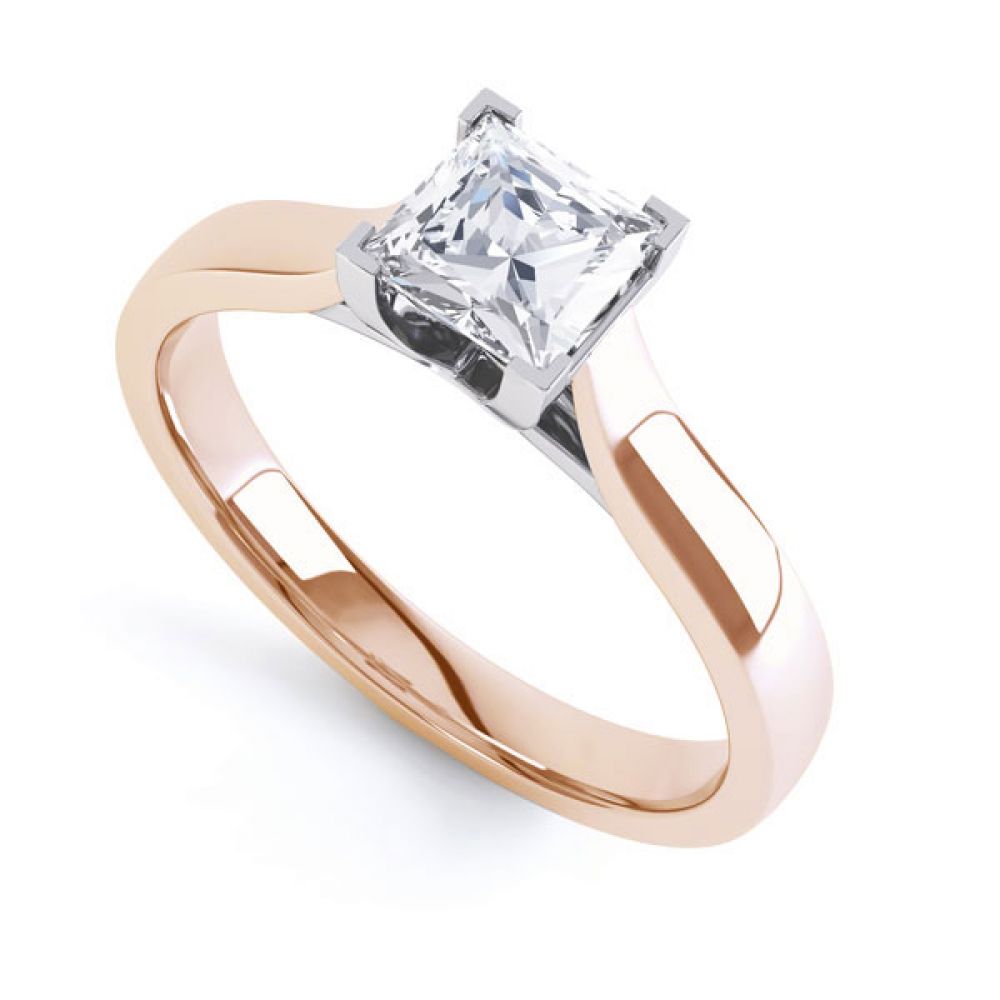 Crossover Claw Box Set Princess Diamond Ring In Rose Gold