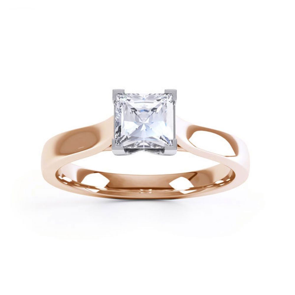 Crossover Claw Box Set Princess Diamond Ring Top Rose Gold Crossover Claw Box Set Princess Diamond Ring Top Rose Gold