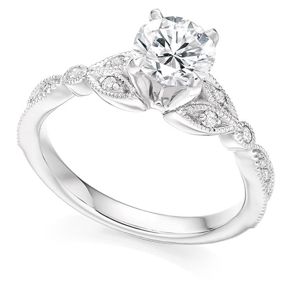 Leaf solitaire engagement ring hot sale