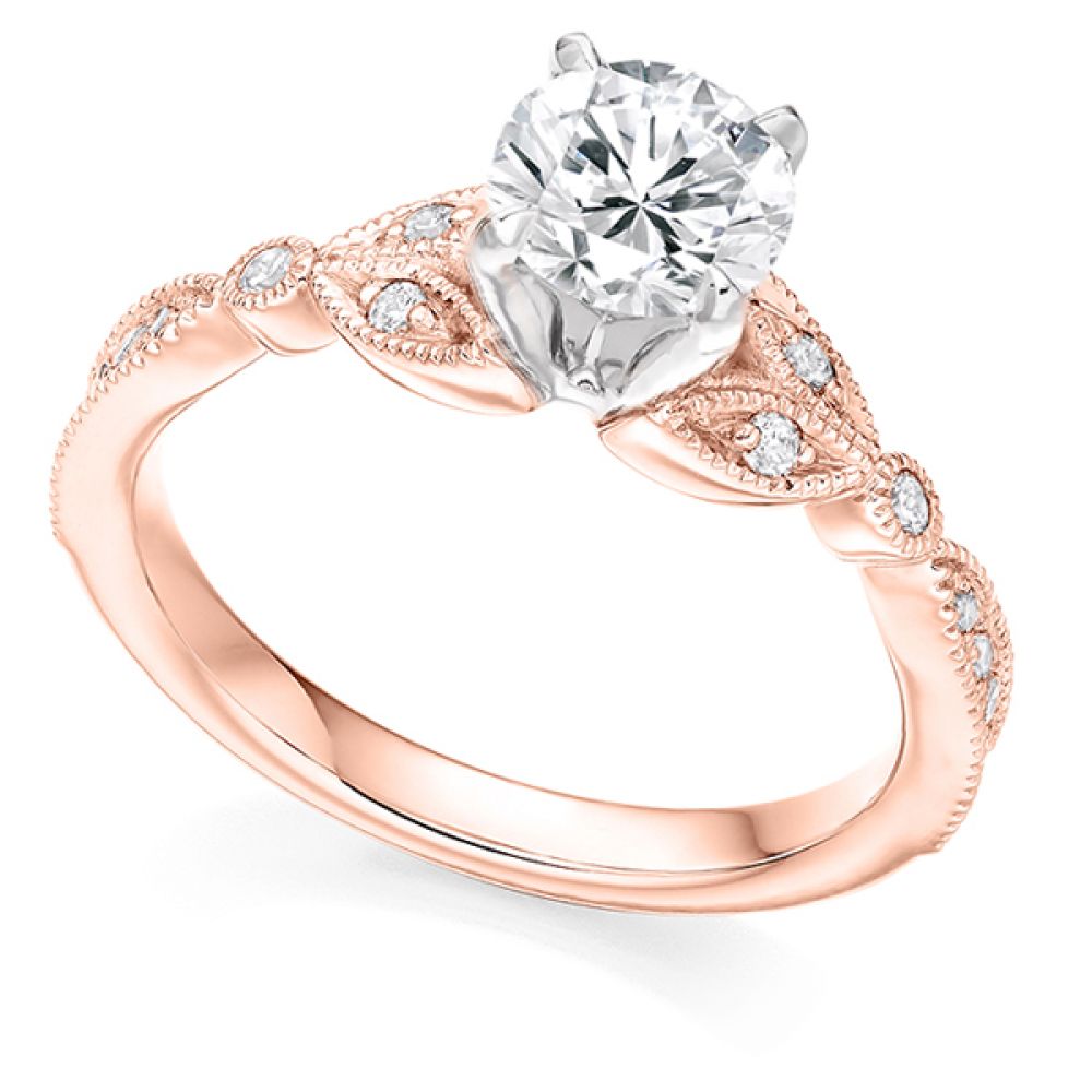 Vintage Solitaire Diamond Engagement ring - Rose