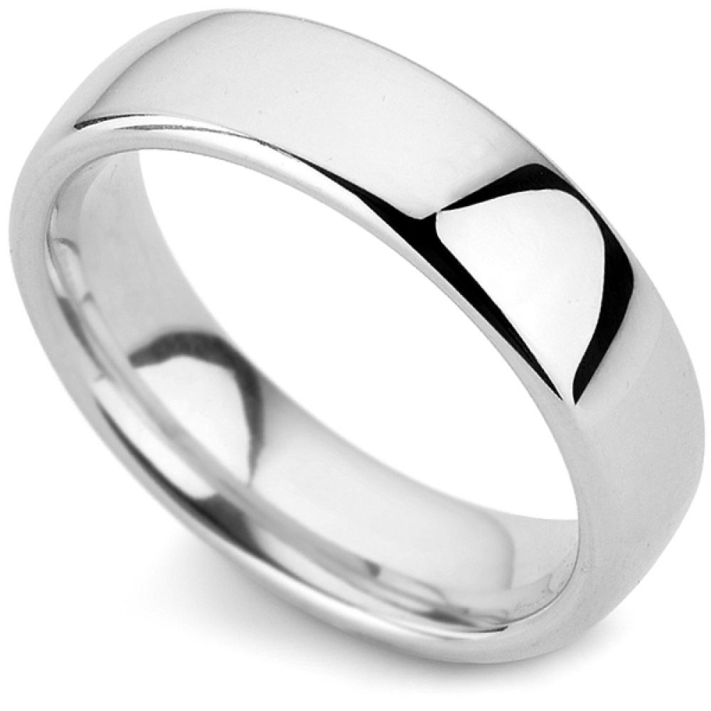 Medium weight court profile wedding ring