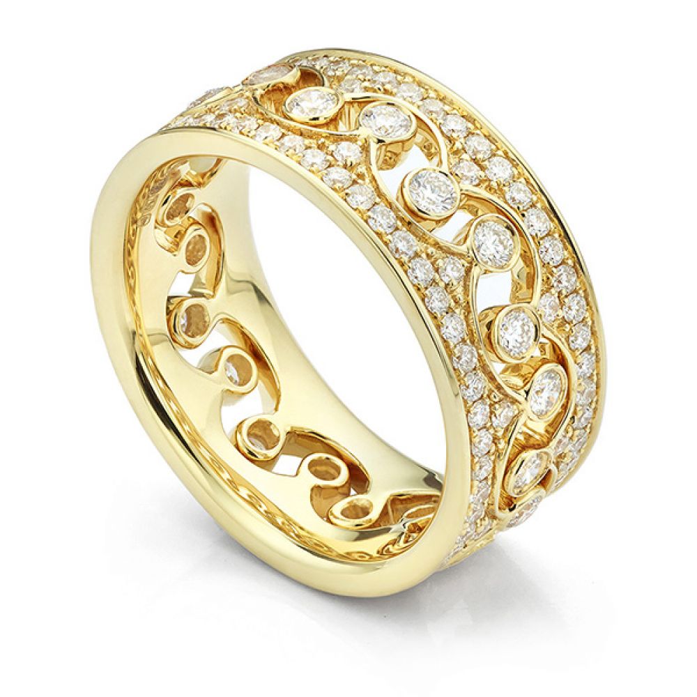 Fusion Interlocking Diamond Wedding Rings Elizabeth in Yellow Gold Fusion Interlocking Diamond Wedding Rings Elizabeth in Yellow Gold