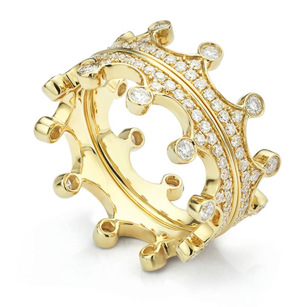 Fusion Interlocking Diamond Wedding Rings alternative view Elizabeth in Yellow Gold