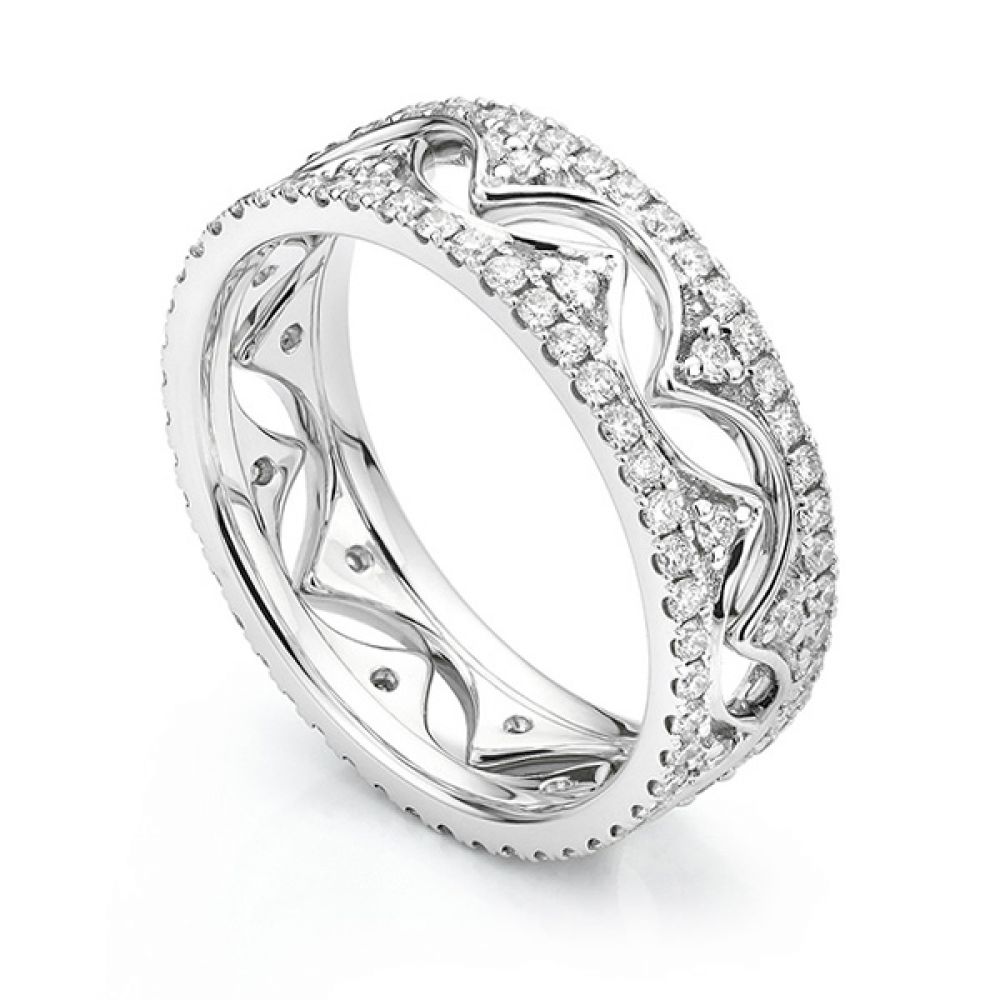 Diana Fusion Diamond Ring Set Worn Inwards Diana Fusion Diamond Ring Set Worn Inwards