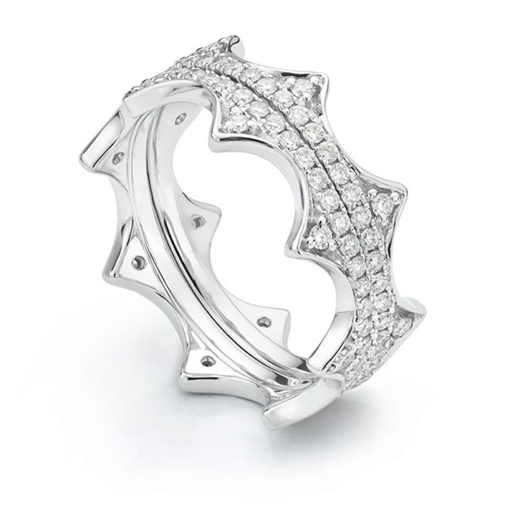 Diana Fusion Diamond Ring Set Worn Outwards Diana Fusion Diamond Ring Set Worn Outwards