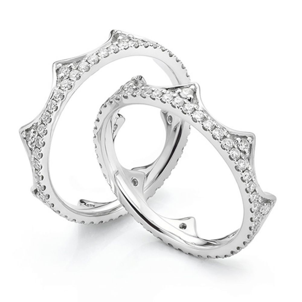 Diana Fusion Diamond Ring Pair Shown Apart Diana Fusion Diamond Ring Pair Shown Apart
