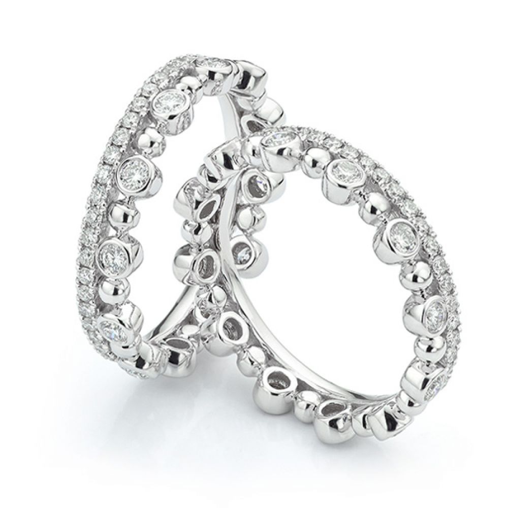 Fusion Diamond Stacking Rings Anastasia Pair