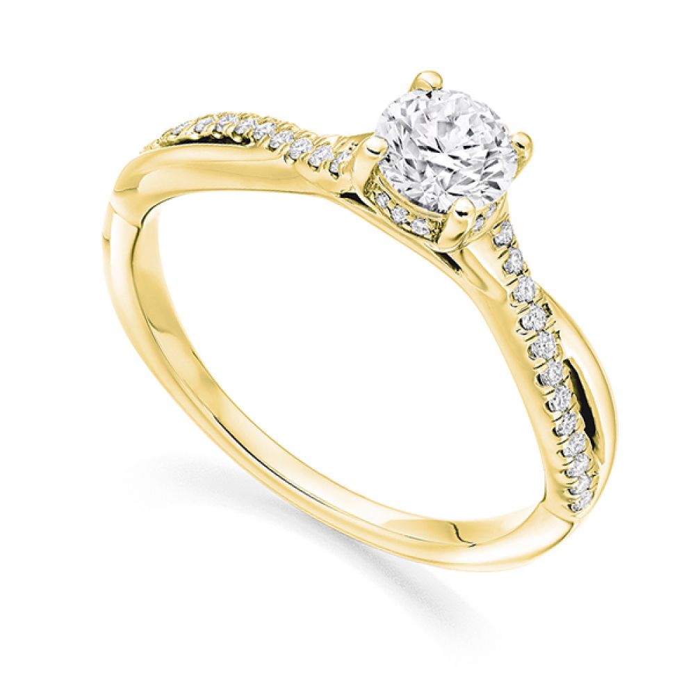 Split Shank Engagement Ring with Diamond Shoulders