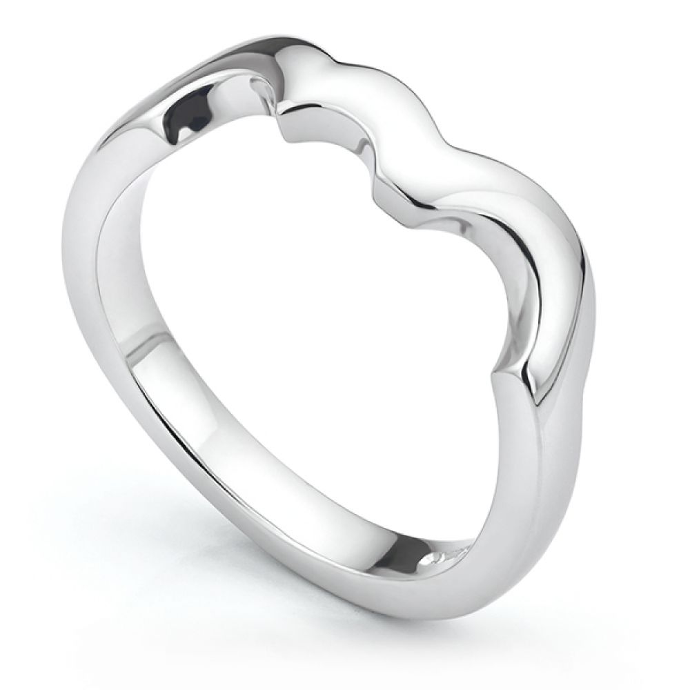 Plain shaped wedding ring for a diamond bubble ring Plain shaped wedding ring for a diamond bubble ring