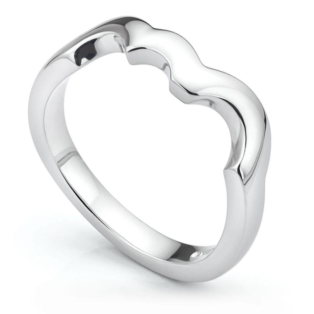 Plain shaped wedding ring for a diamond bubble ring