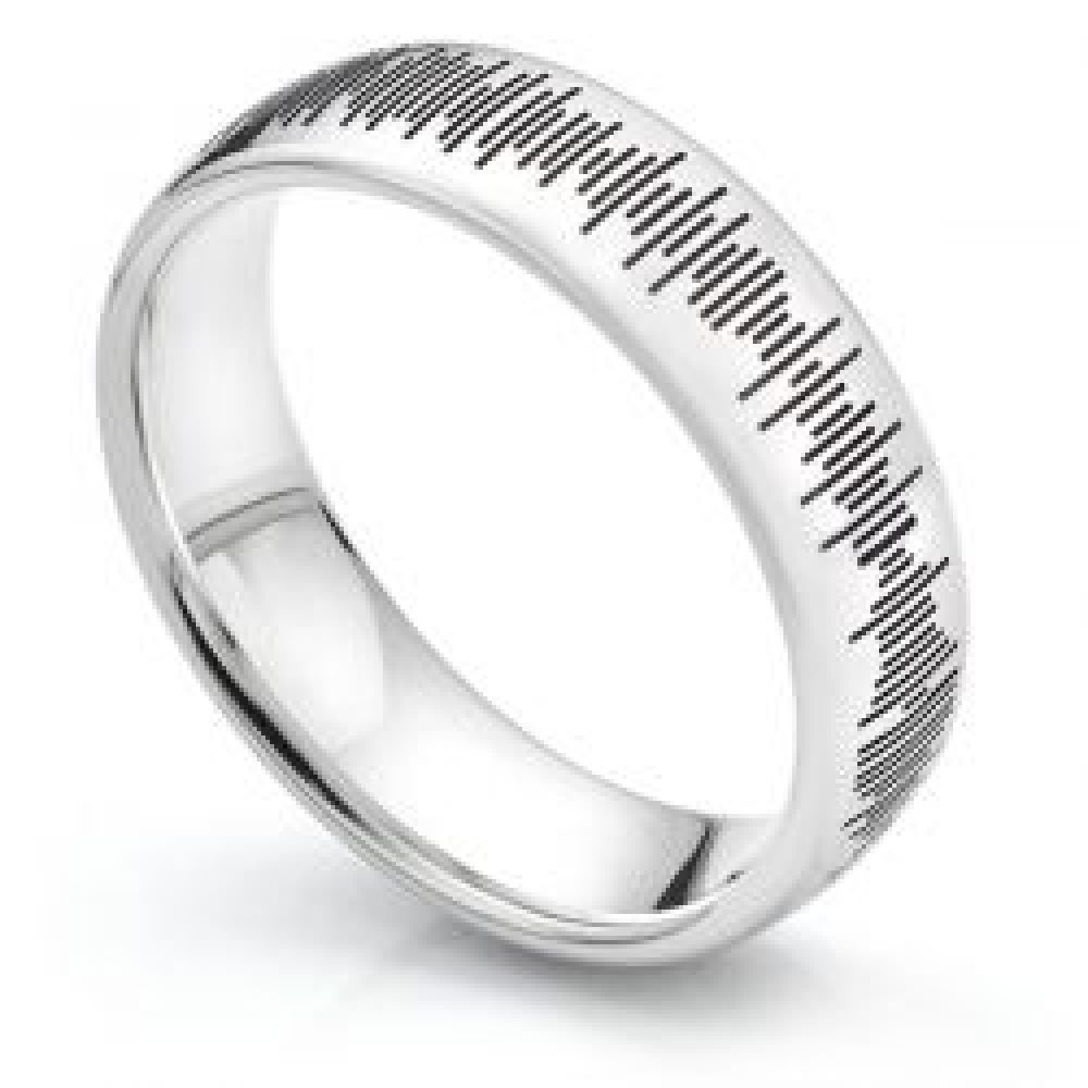 Sound Pattern Wedding Ring