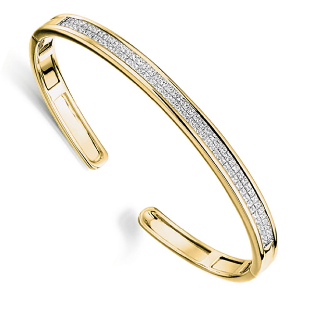 2ct Diamond Cuff Bracelet - yellow