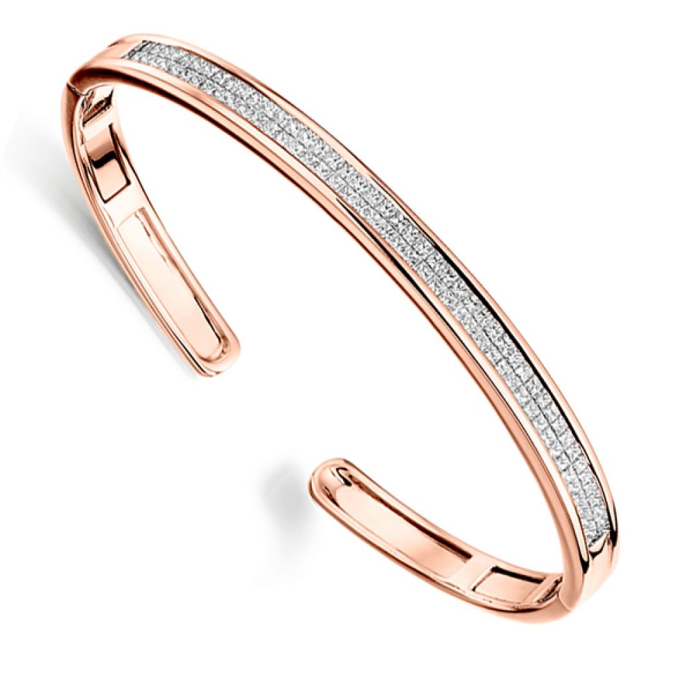 2ct Diamond Cuff Bracelet - Rose