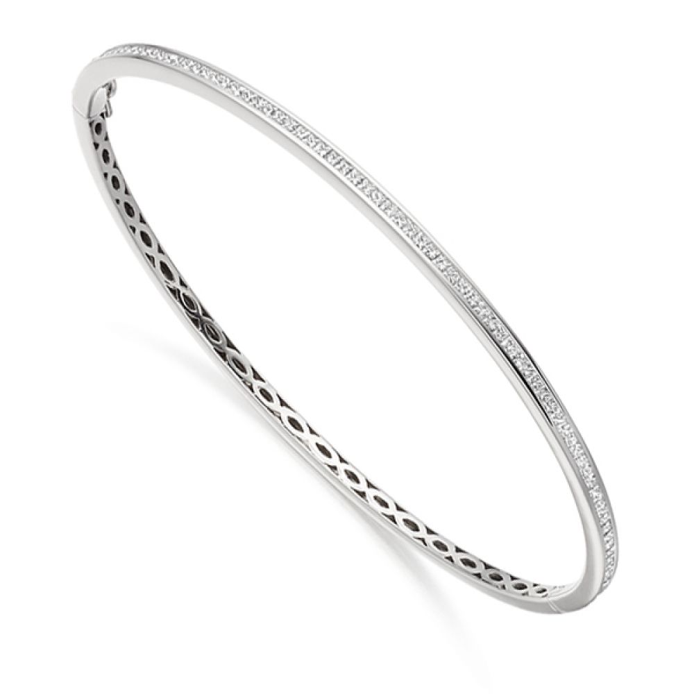 1ct Princess Cut Bangle - White