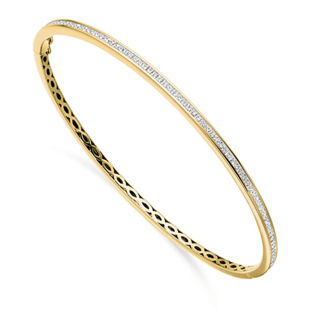 1ct Princess Cut Bangle - Yellow