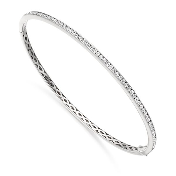 Classic 1ct Round Brilliant Cut Channel Set Diamond Bangle Main Image