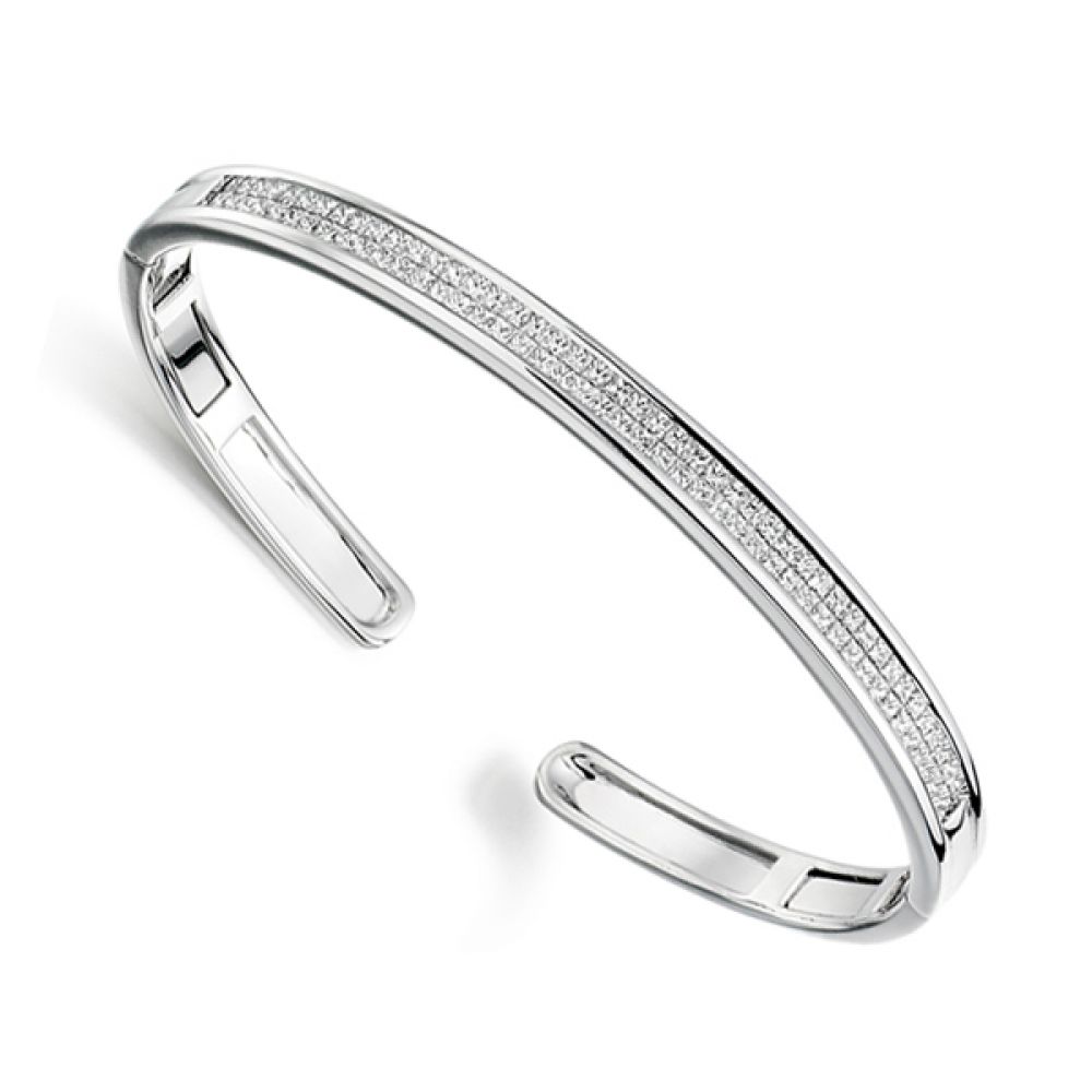 2 Carat Princess Cut Diamond Bangle