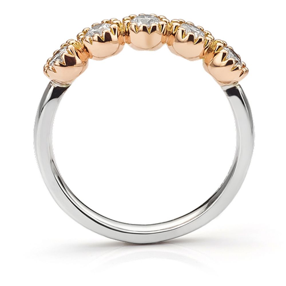 Calista 5 stone diamond ring side view Calista 5 stone diamond ring side view