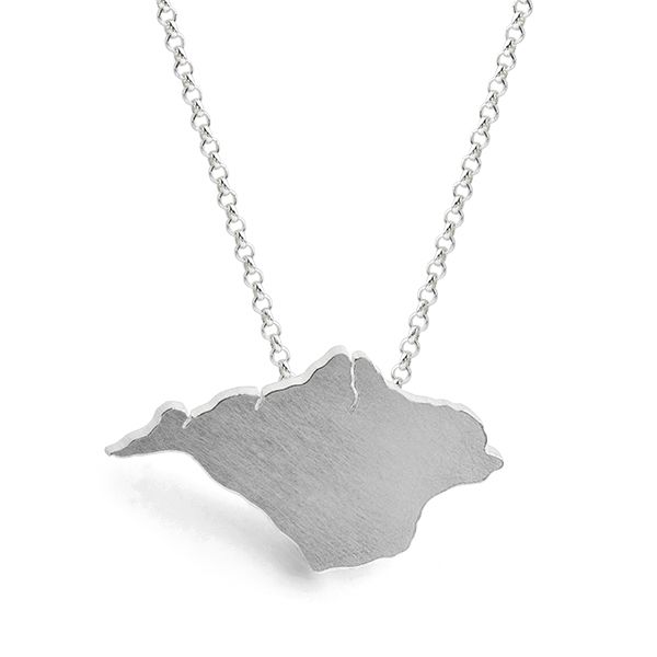 Isle of Wight Shaped Necklace Main Image