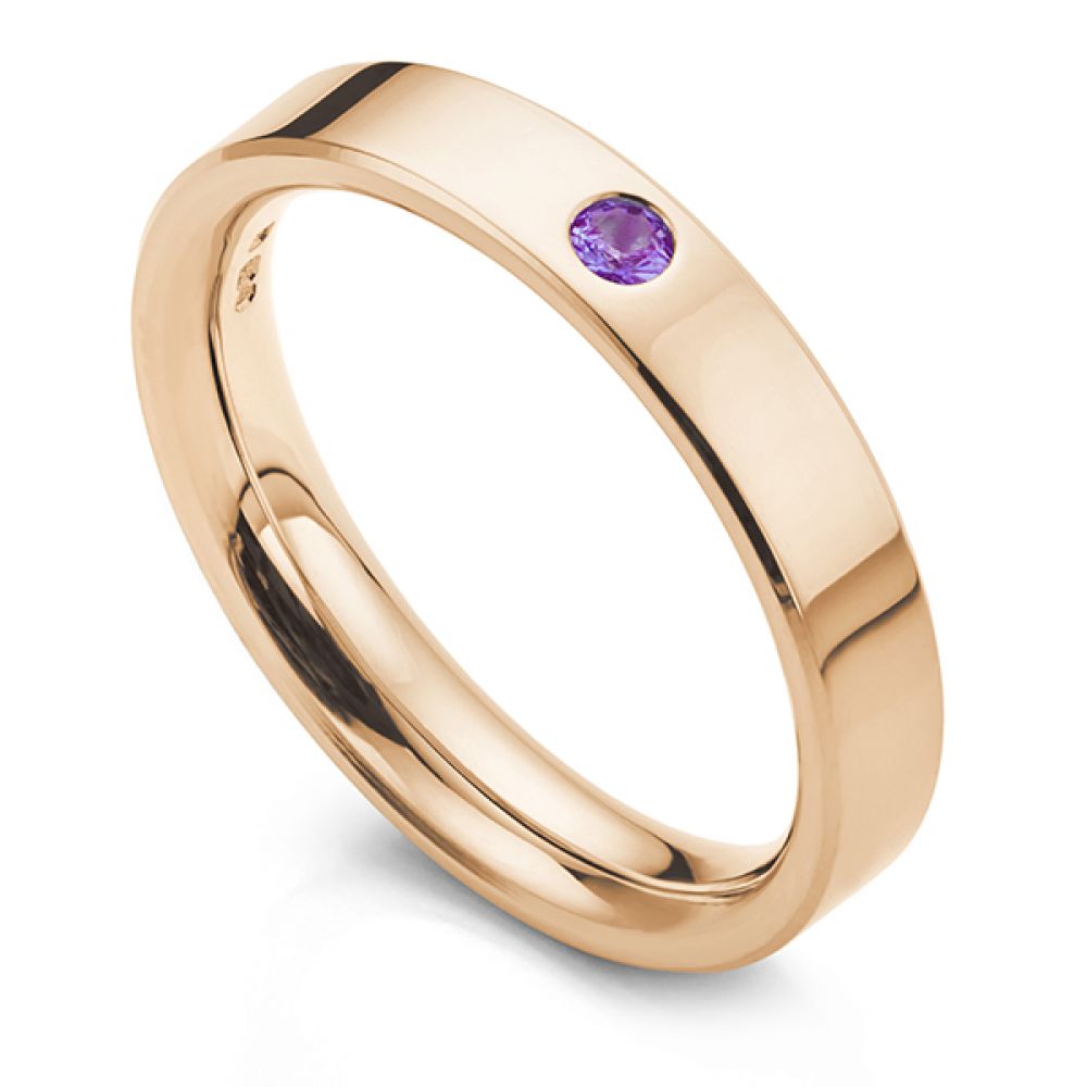 Amethyst wedding ring rose gold