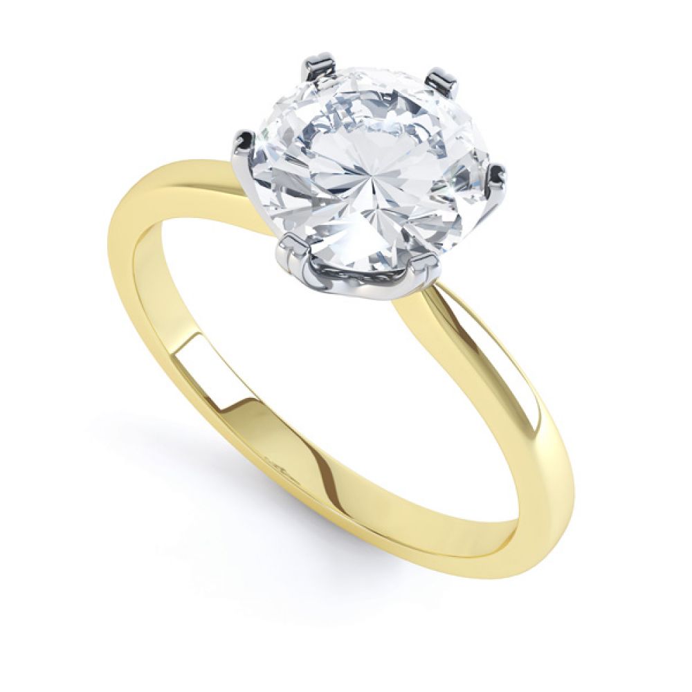 Tiffanie Moissanite Yellow Gold solitaire engagement ring