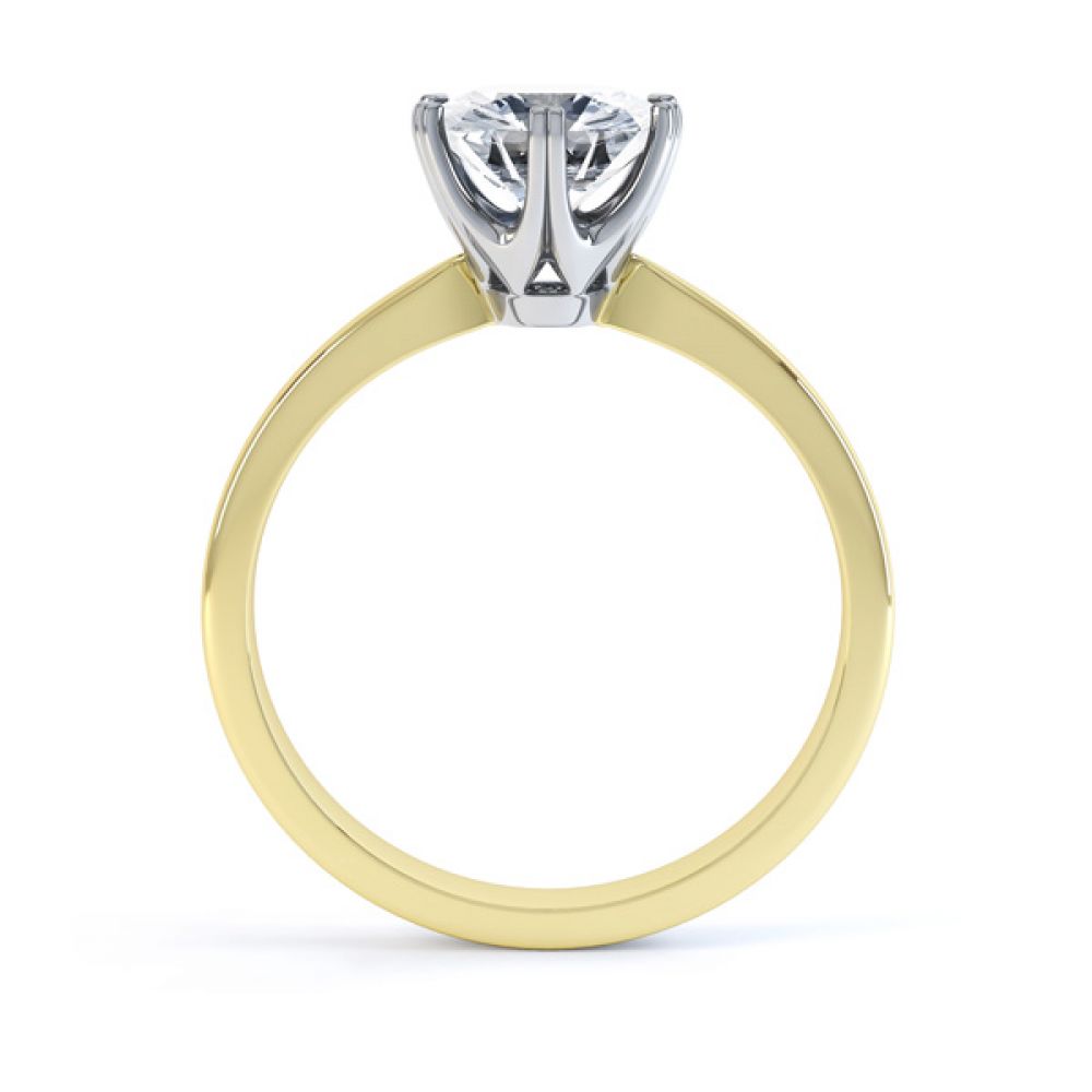 Tiffanie Moissanite Yellow Gold solitaire engagement ring