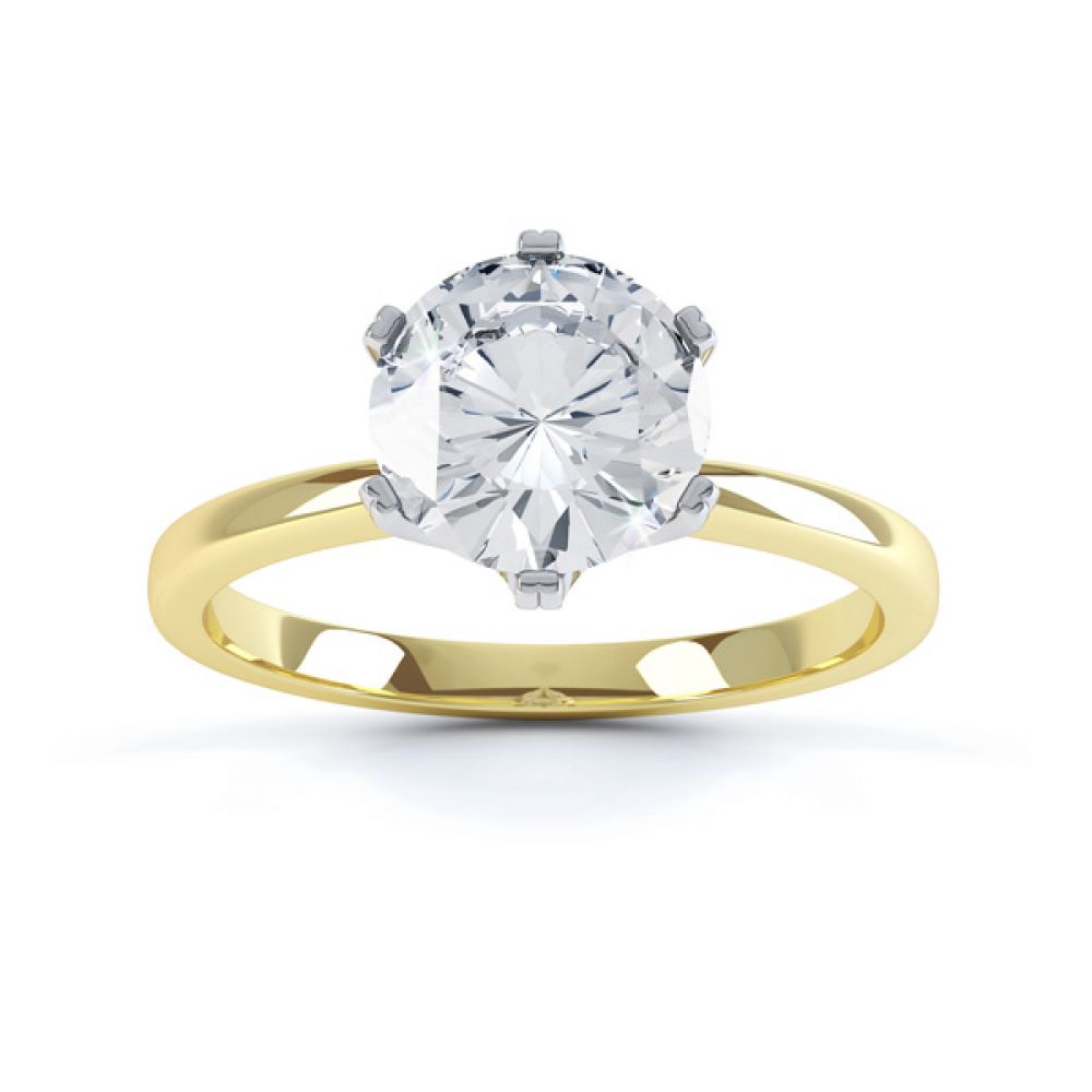 Tiffanie Moissanite Yellow Gold solitaire engagement ring