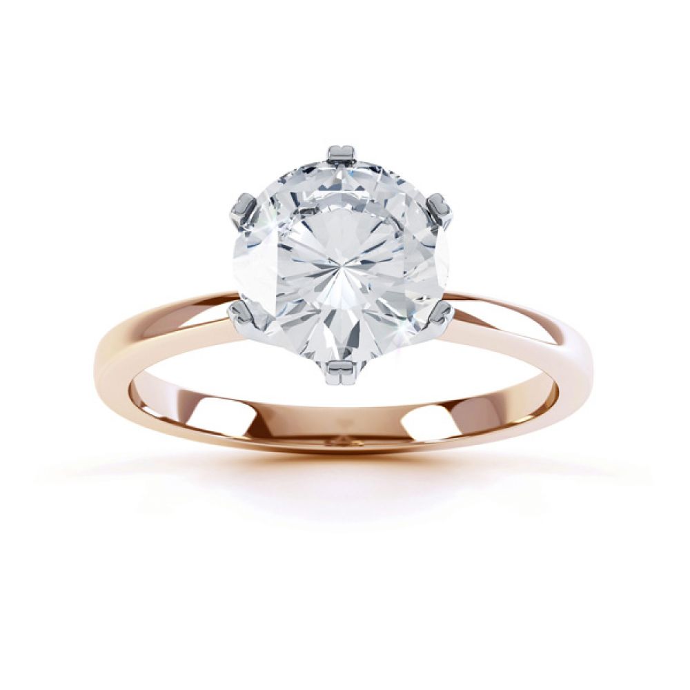 Tiffanie Moissanite Rose Gold solitaire engagement ring