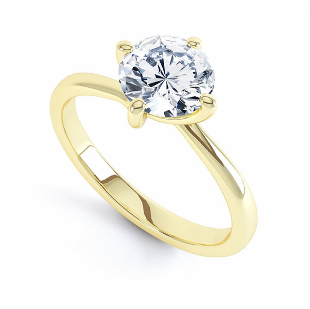 Twist Moissanite Yellow Gold solitaire engagement ring Twist Moissanite Yellow Gold solitaire engagement ring