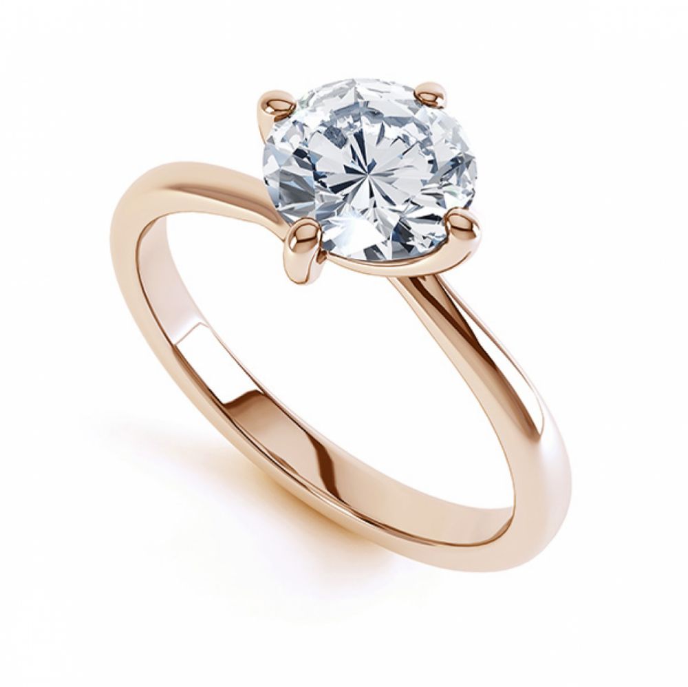 Twist Moissanite Rose Gold solitaire engagement ring