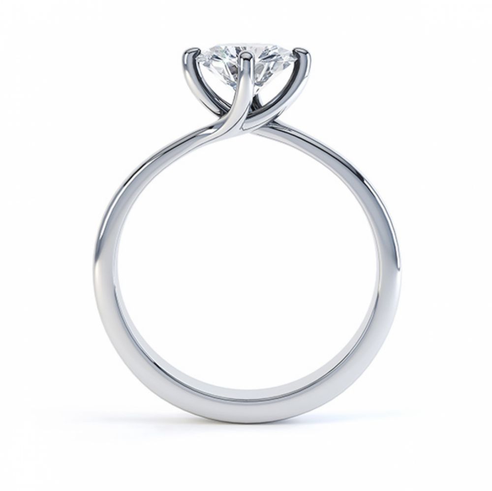 Twist Moissanite Platinum solitaire engagement ring Twist Moissanite Platinum solitaire engagement ring