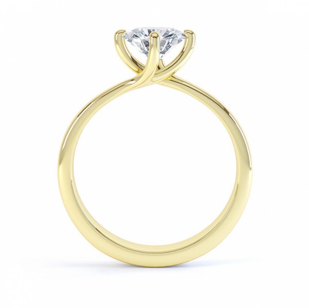 Twist Moissanite Yellow Gold solitaire engagement ring Twist Moissanite Yellow Gold solitaire engagement ring