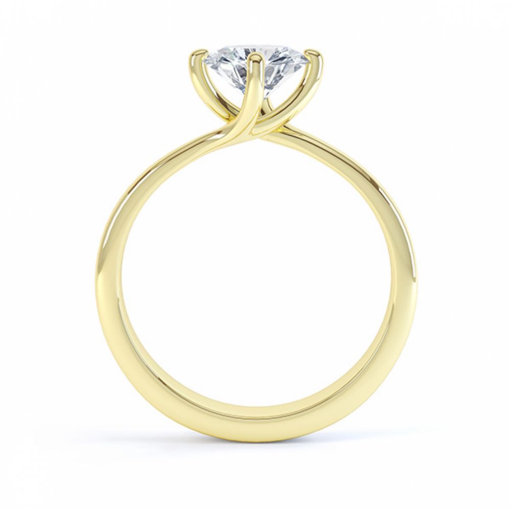 Twist Moissanite Yellow Gold solitaire engagement ring