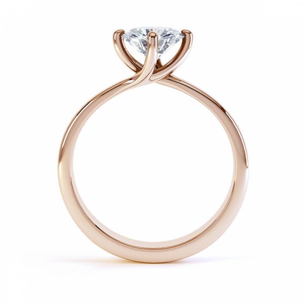 Twist Moissanite Rose Gold solitaire engagement ring