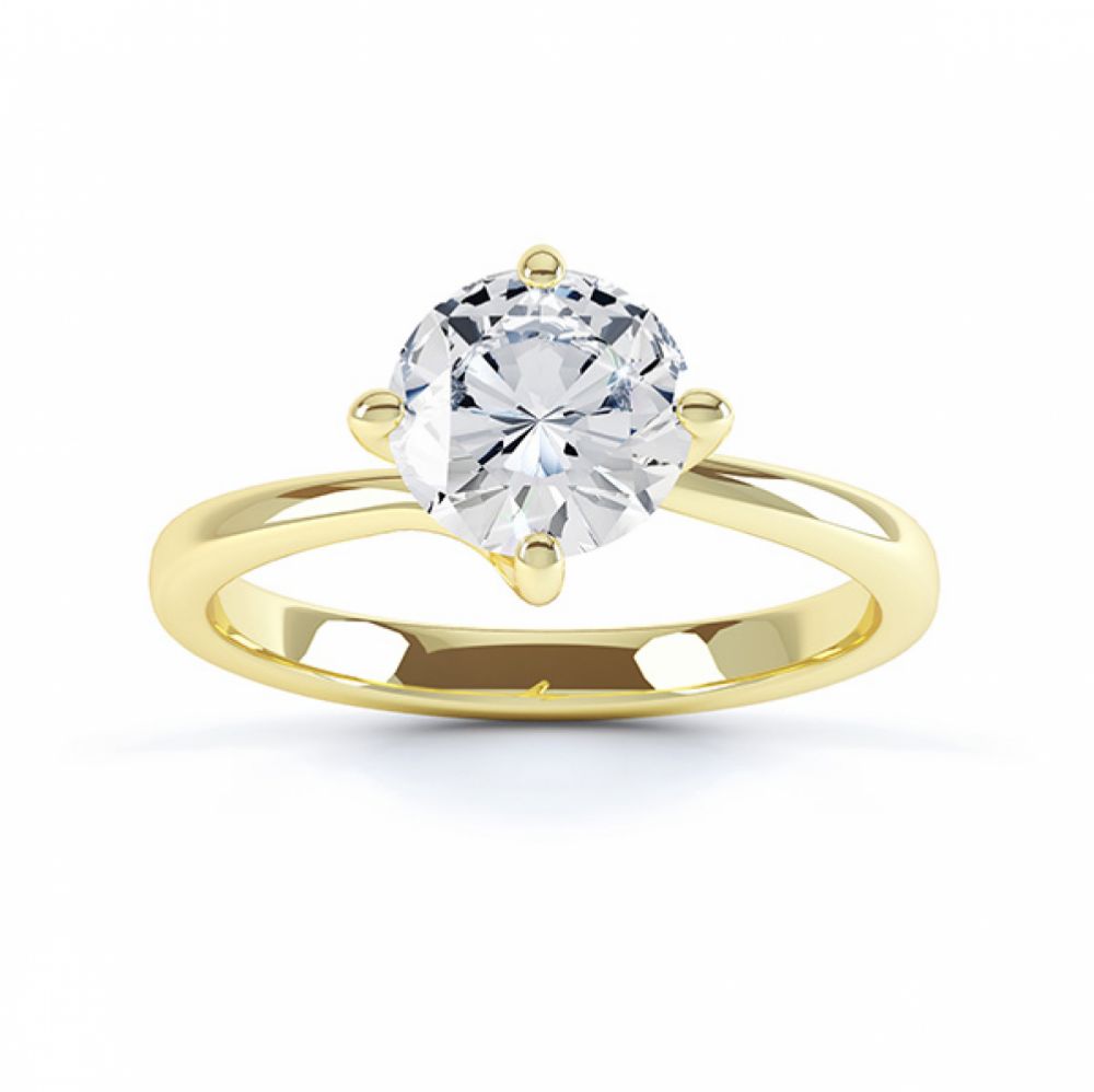 Twist Moissanite Yellow Gold solitaire engagement ring Twist Moissanite Yellow Gold solitaire engagement ring