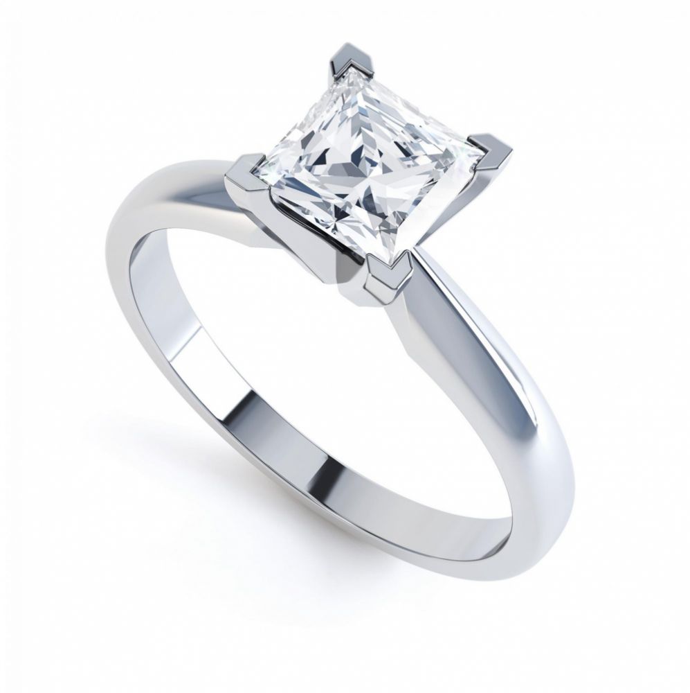 Aurora Moissanite Platinum solitaire engagement ring